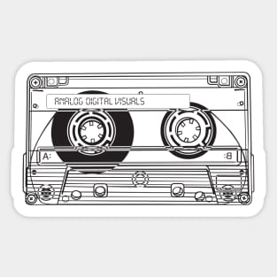 Cassette Tape (Black Lines) Analog / Music Sticker